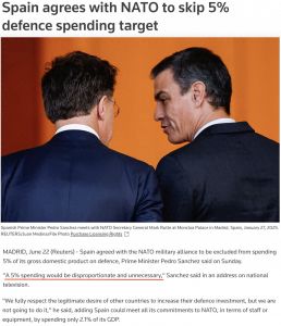 我们不会按照美国强制增加军费意愿行事，在美关税冲击下很多北约国家对美表达强烈不满 ... ...